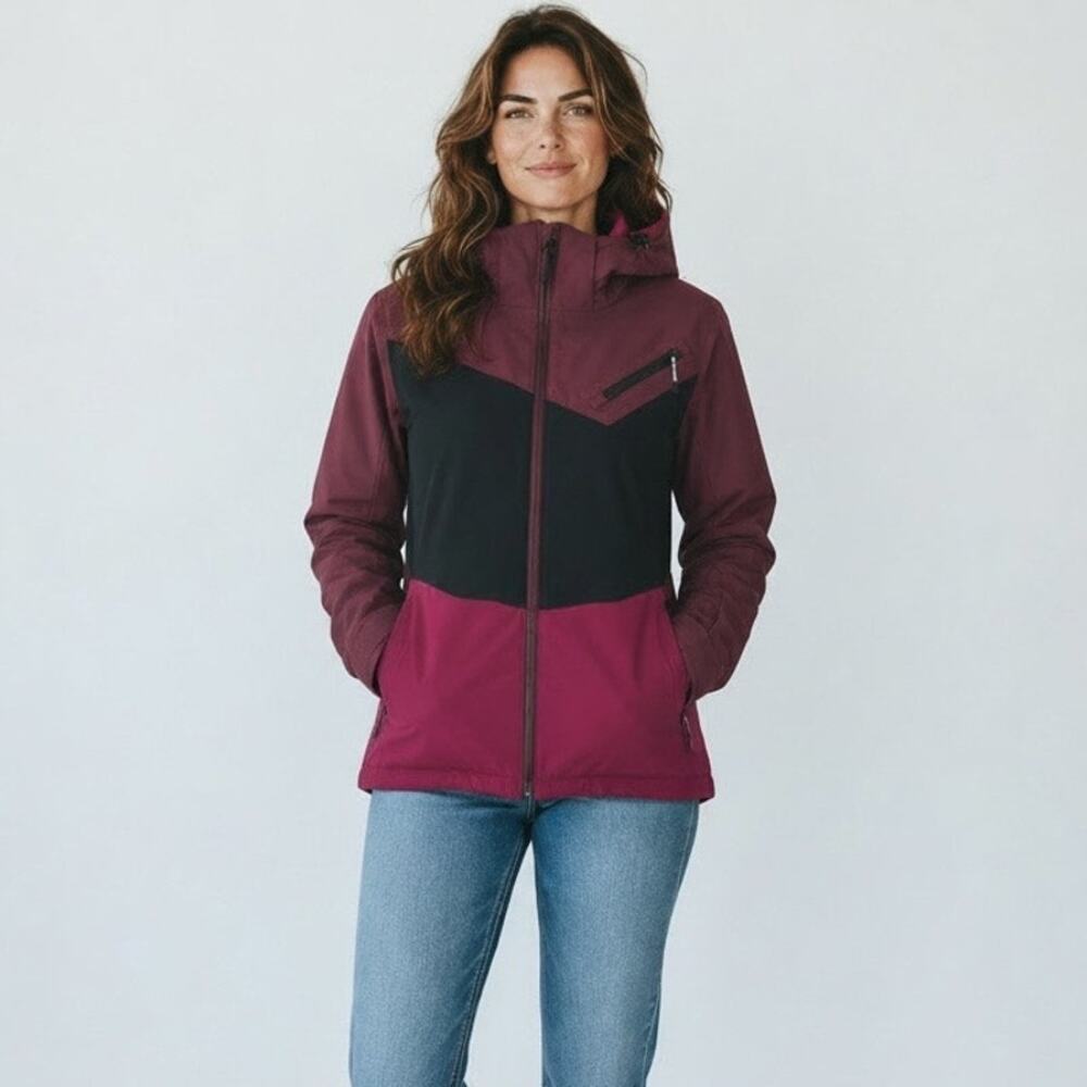 Killtec Raspberry Colorblock Black Insulated Hooded Ski Jacket